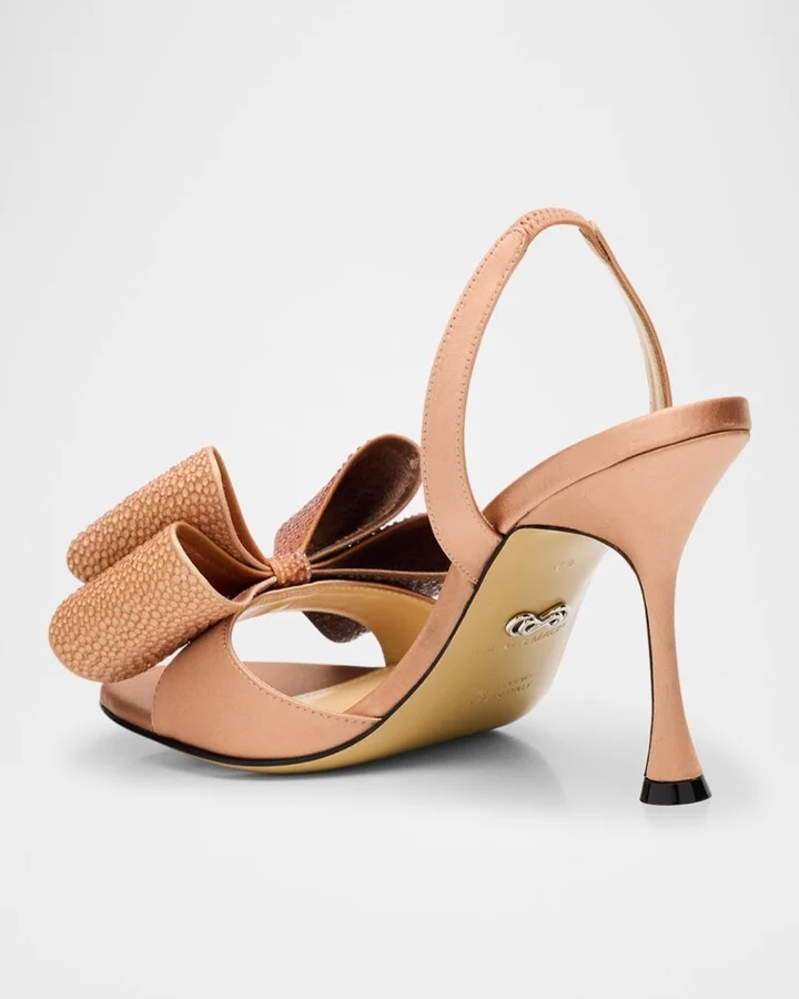 Le Cadeau Crepe Satin Sandals - Image 4