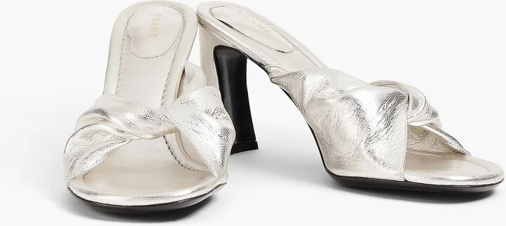 Le Carver twisted metallic leather mules - Image 2