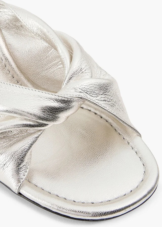 Le Carver twisted metallic leather mules - Image 4