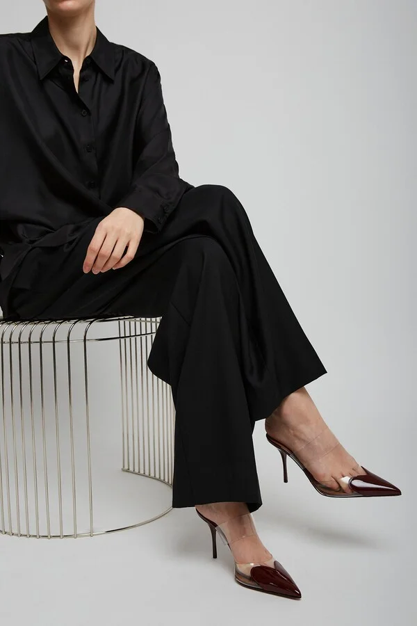 Le coeur 90 dark red mules - Image 5
