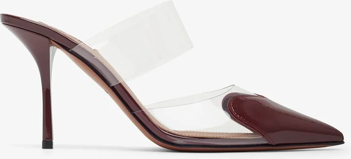 Le coeur 90 dark red mules