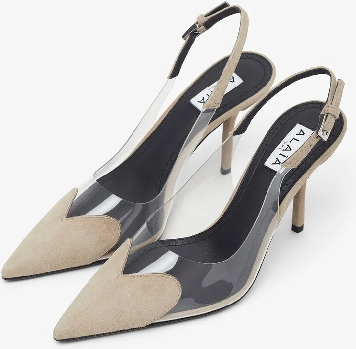 Le coeur 90 greige slingbacks - Image 5