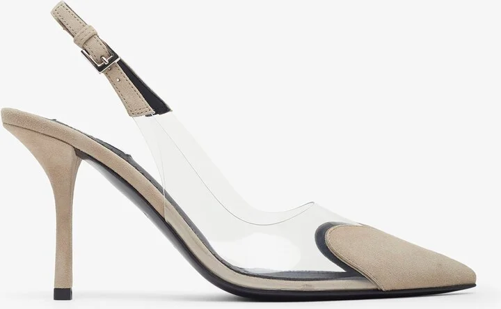 Le coeur 90 greige slingbacks