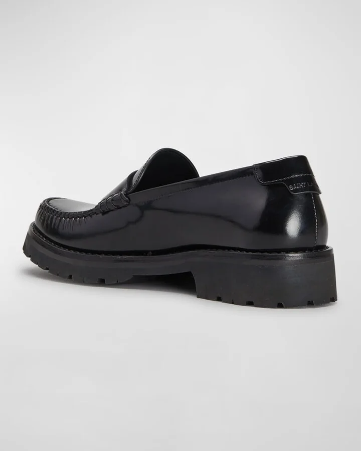 Le Loafer Monogram Leather Penny Slippers - Image 3