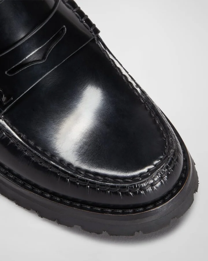 Le Loafer Monogram Leather Penny Slippers - Image 4