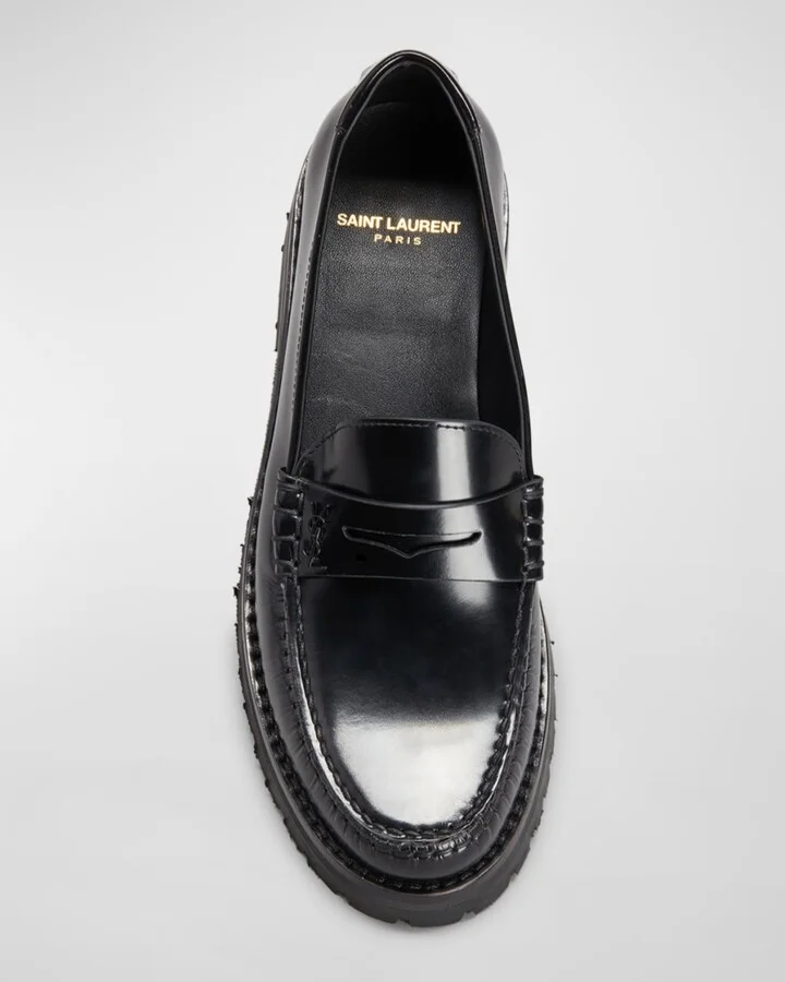 Le Loafer Monogram Leather Penny Slippers - Image 5