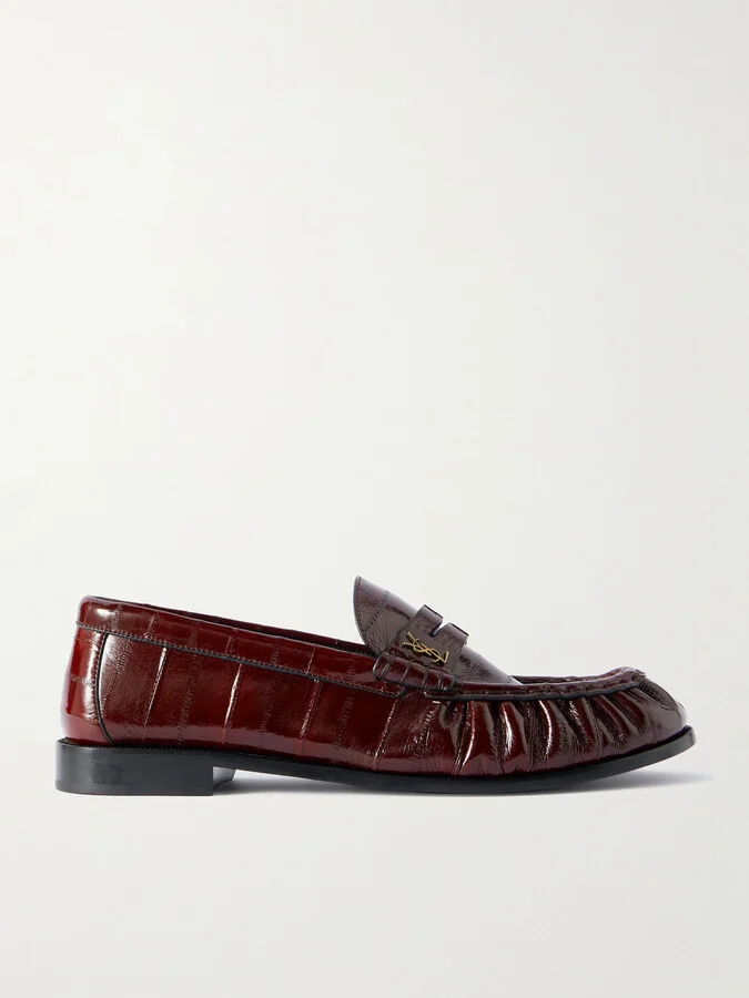 Le Loafer Monogram Logo-Appliquéd Eel Penny Loafers