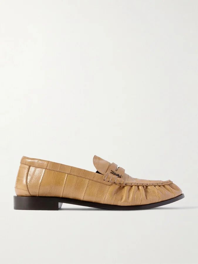 Le Loafer Monogram Logo-Appliquéd Eel Penny Loafers