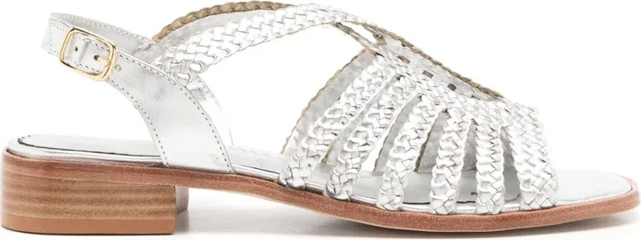 Le Marais metallic braided sandals