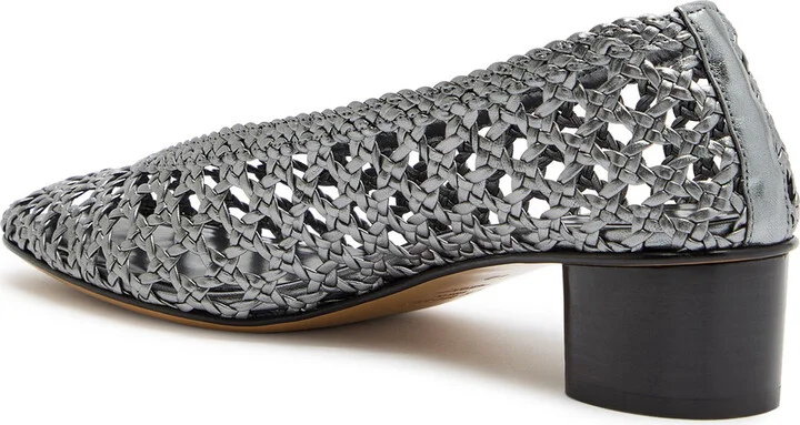 LE Monde Beryl 40 Woven Leather Ballet Pumps - Image 2