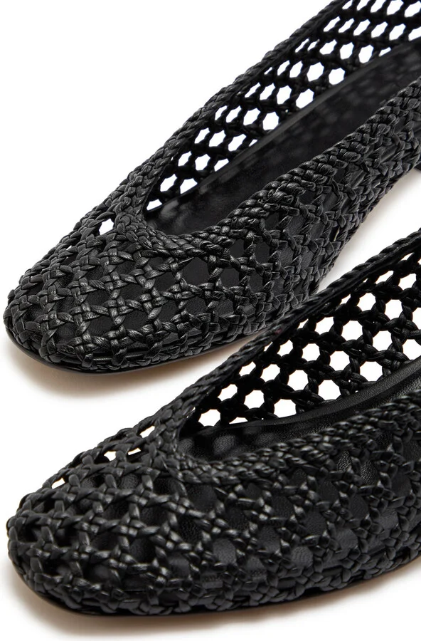 LE Monde Beryl 40 Woven Leather Ballet Pumps - Image 7