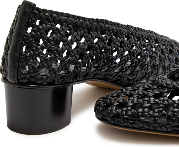 LE Monde Beryl 40 Woven Leather Ballet Pumps - Image 8