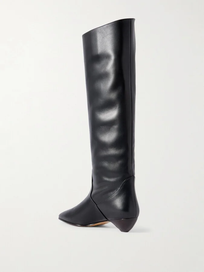 Le Monde Béryl - Allegra Leather Knee Boots - Black - Image 3