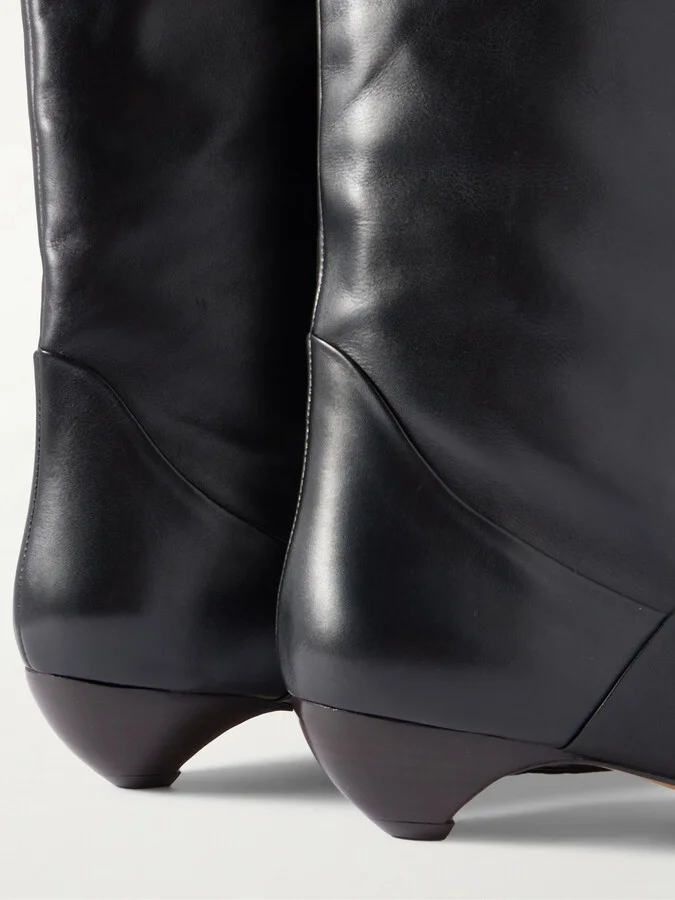 Le Monde Béryl - Allegra Leather Knee Boots - Black - Image 4