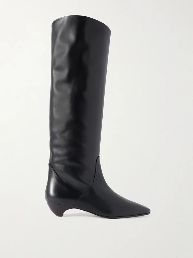 Le Monde Béryl - Allegra Leather Knee Boots - Black