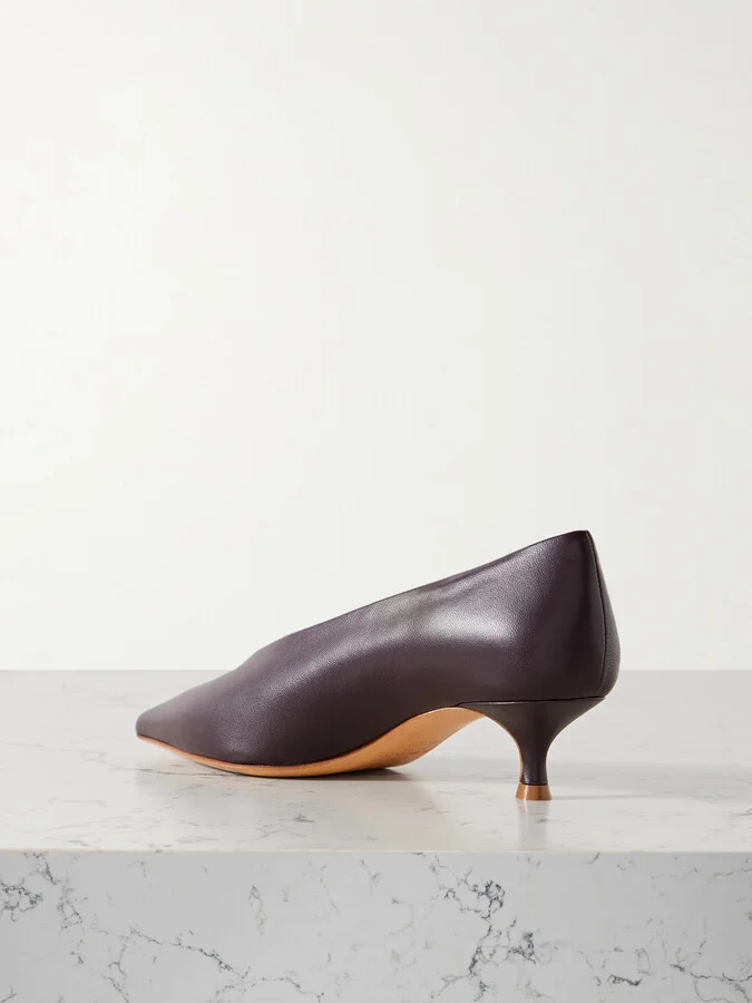 Le Monde Béryl - Babouche Leather Pumps - Burgundy - Image 3