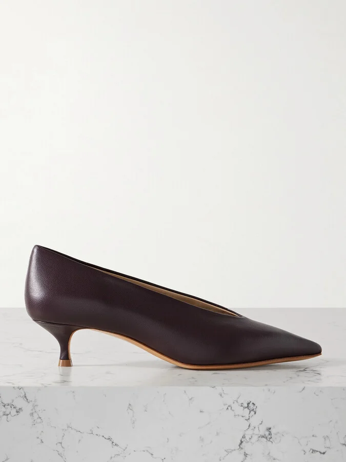 Le Monde Béryl - Babouche Leather Pumps - Burgundy