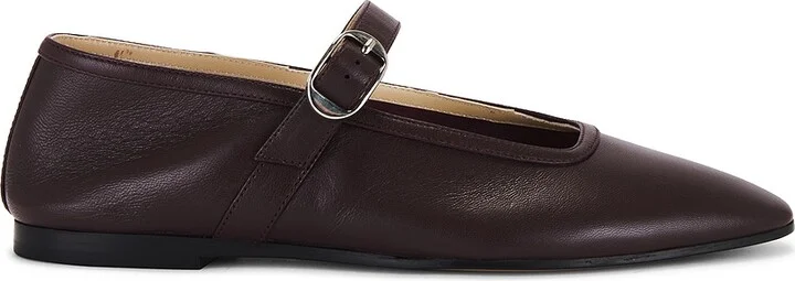 LE MONDE BÉRYL Ballet Leather Mary Jane in Brown