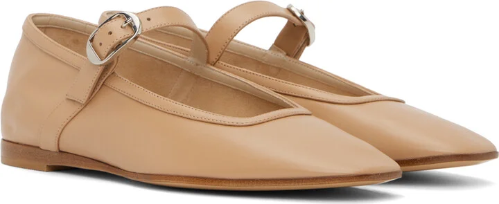 Le Monde Beryl Beige Ballet Mary Jane Ballerina Flats - Image 4