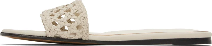 Le Monde Beryl Beige Woven Pool Slides - Image 3