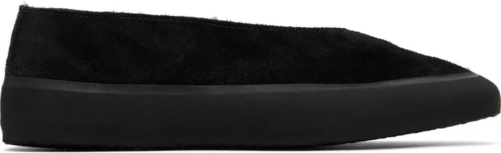 Le Monde Beryl Black Apres Sci Suede Shearling Loafers