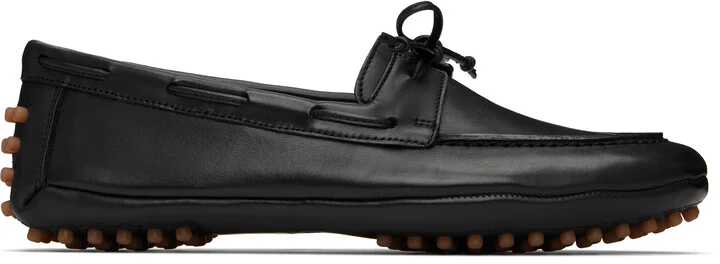 Le Monde Beryl Black Driver Slip-on Loafers