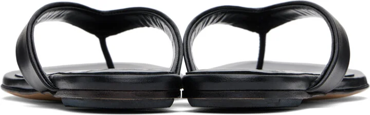 Le Monde Beryl Black Leather Thong Sandals - Image 2