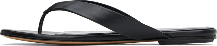 Le Monde Beryl Black Leather Thong Sandals - Image 3