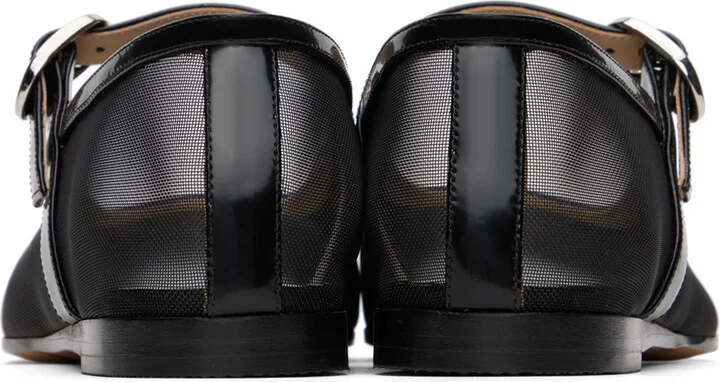 Le Monde Beryl Black Mesh Mary Jane Ballerina Flats - Image 2