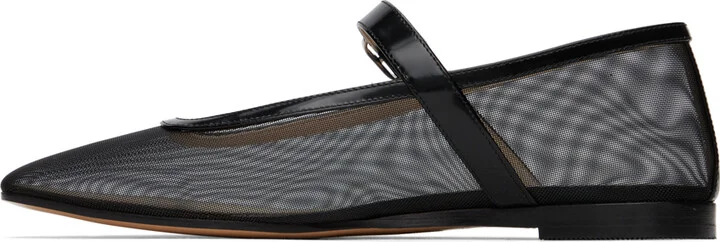 Le Monde Beryl Black Mesh Mary Jane Ballerina Flats - Image 3