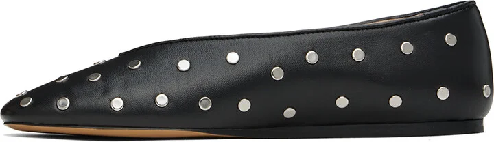 Le Monde Beryl Black Studded Regency Ballerina Flats - Image 3