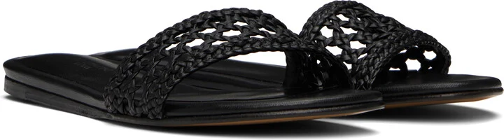 Le Monde Beryl Black Woven Pool Slides - Image 4