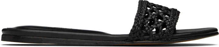 Le Monde Beryl Black Woven Pool Slides