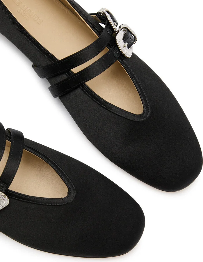 LE Monde Beryl Claudia Satin Ballet Flats - Image 3