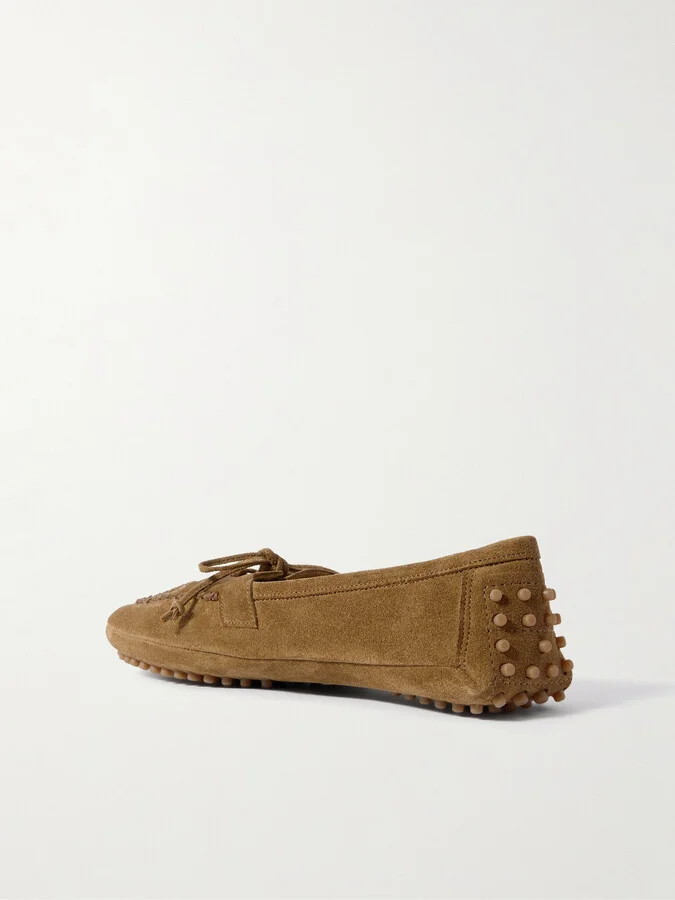 Le Monde Béryl - Embroidered Suede Loafers - Brown - Image 3