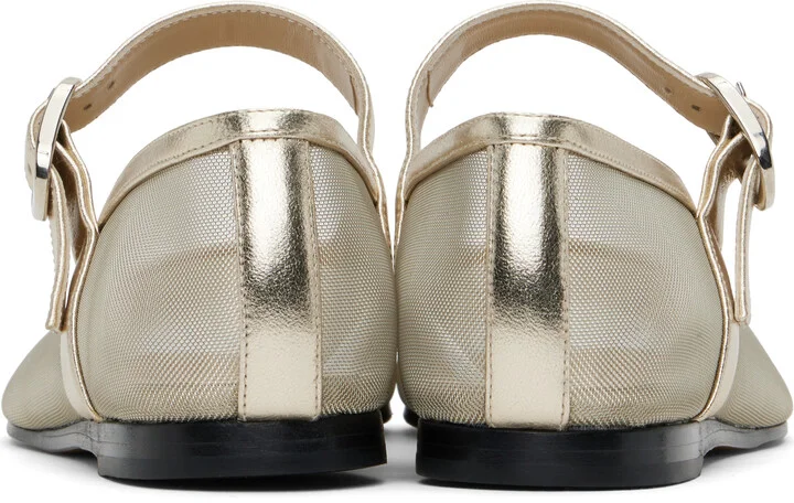 Le Monde Beryl Gold Mary Jane Ballerina Flats - Image 2