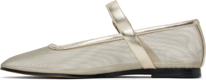 Le Monde Beryl Gold Mary Jane Ballerina Flats - Image 3