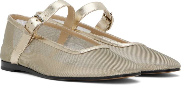Le Monde Beryl Gold Mary Jane Ballerina Flats - Image 4