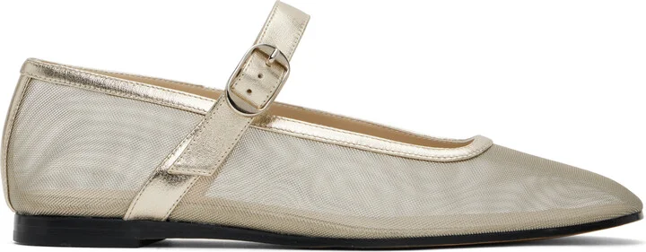 Le Monde Beryl Gold Mary Jane Ballerina Flats