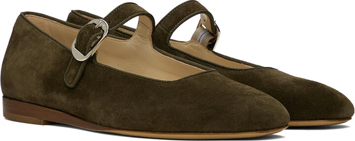 Le Monde Beryl Khaki Mary Jane Ballerina Flats - Image 4