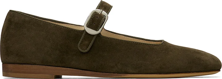 Le Monde Beryl Khaki Mary Jane Ballerina Flats