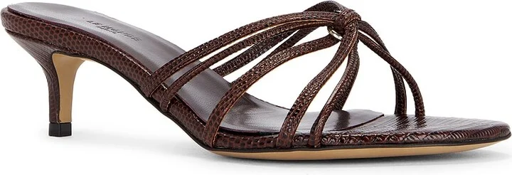 LE MONDE BÉRYL Kitten Heel Strappy 50 Sandal in Chocolate - Image 2