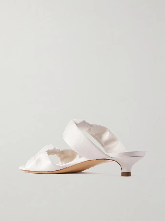 Le Monde Béryl - Knot Satin Sandals - Ivory - Image 3