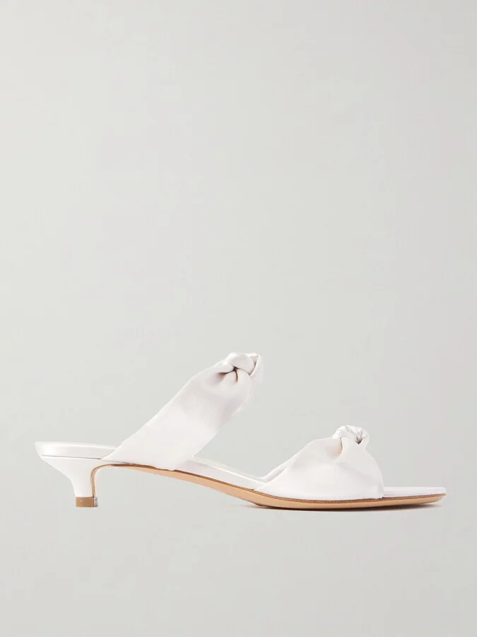 Le Monde Béryl - Knot Satin Sandals - Ivory