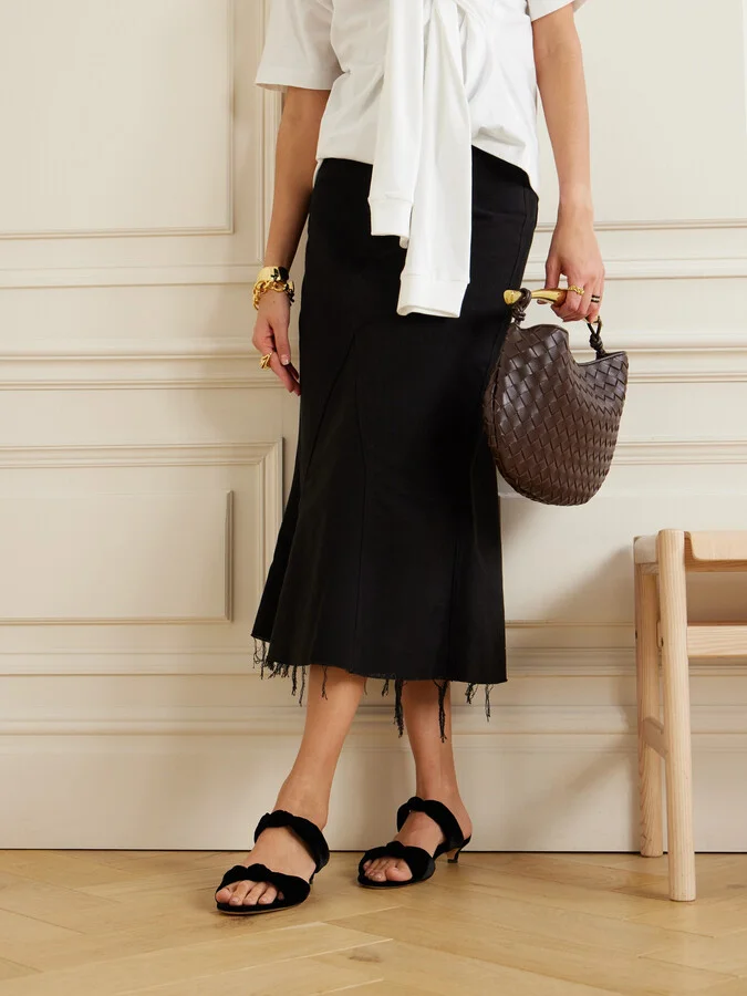 Le Monde Béryl - Knot Velvet Mules - Black - Image 2