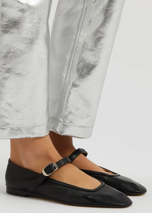 LE Monde Beryl Lea Mary Jane Leather Ballet Flats - Image 6