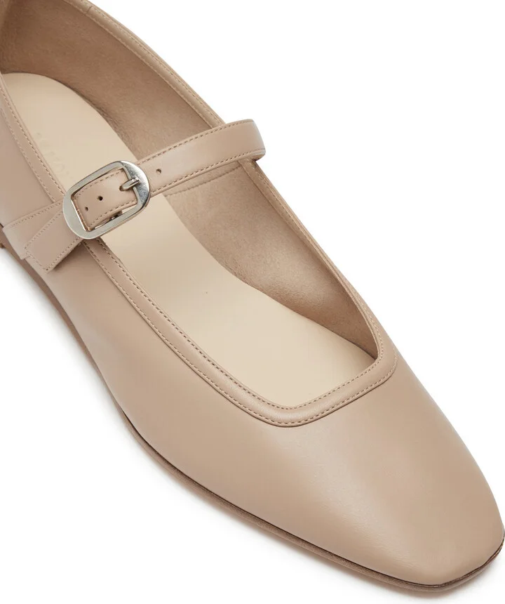 LE Monde Beryl Lea Mary Jane Leather Ballet Flats - Image 5