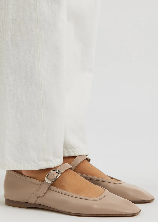 LE Monde Beryl Lea Mary Jane Leather Ballet Flats - Image 6