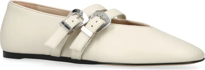 Le Monde Beryl Leather Buckle Claudia Ballet Flats - Image 3