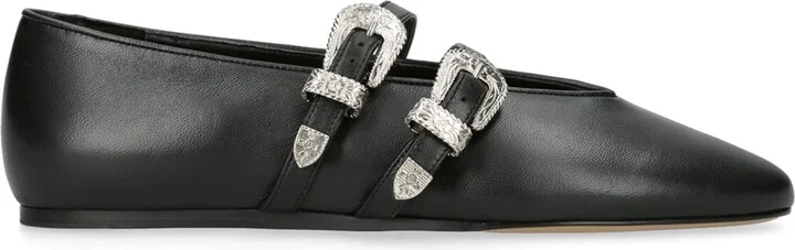 Le Monde Beryl Leather Buckle Claudia Ballet Flats